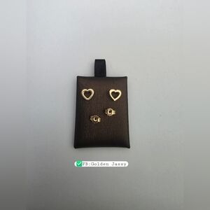 18K Real Gold Open Heart Earring 8mm